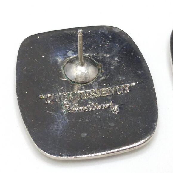 Vintage Laurel Burch "Quintessence" Geometric Earrings, Rhodium Plated, 1 1/8" - Picture 5 of 10